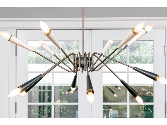 Chic Mid-Century Modern Style 12 Light Chandelier