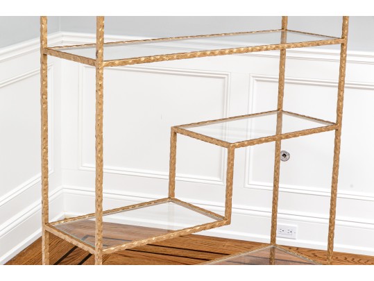 Quality Gilt Solid Hand Molded Wrought Iron Etagere