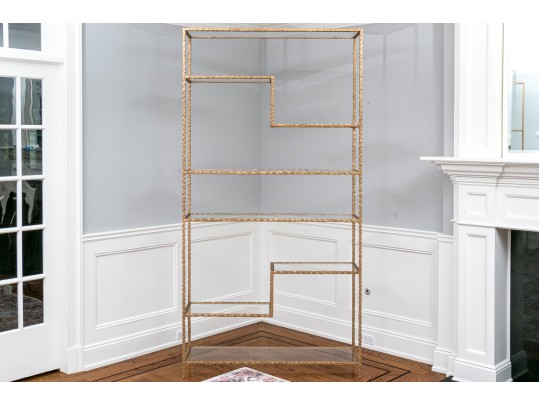 Quality Gilt Solid Hand Moulded Wrought Iron Etagere