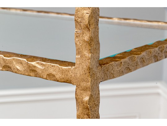 Quality Gilt Solid Hand Moulded Wrought Iron Etagere