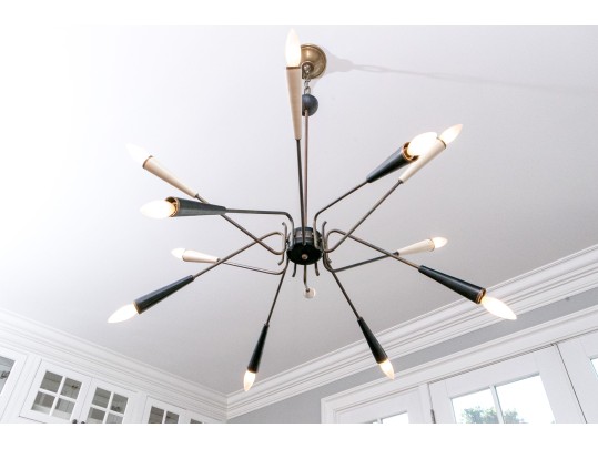 Chic Mid-Century Modern Style 12 Light Chandelier