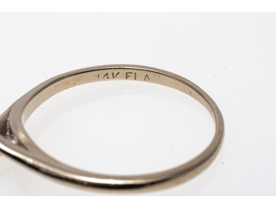 Brilliant 14K White Gold Solitare Diamond Ring, Size 6.5