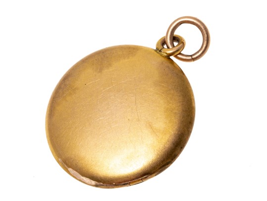 14k Yellow Gold Simple Antique Round Locket