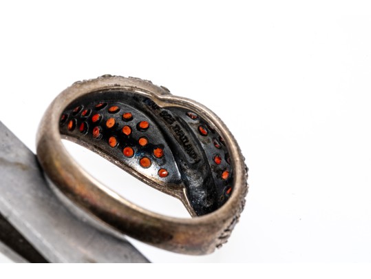 Sterling Silver Lot Of Assorted Chunky Crossover Motif Rings, Size 9.5