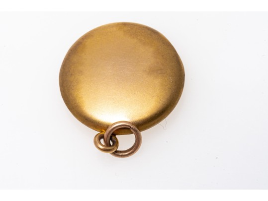 14k Yellow Gold Simple Antique Round Locket