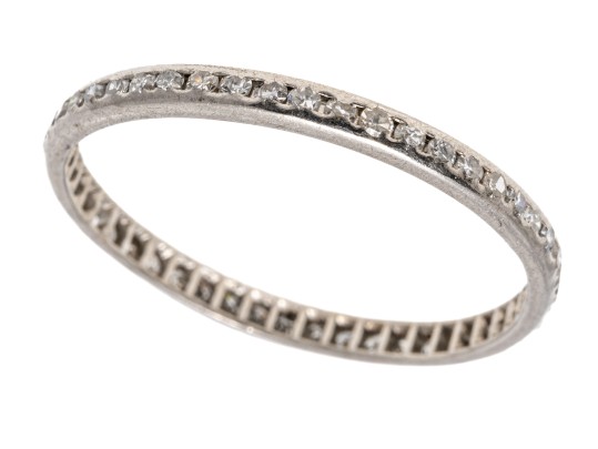 Platinum Vintage Narrow Eternity Band, Diamond Set, App. 0.12 TCW, Size 8.75-