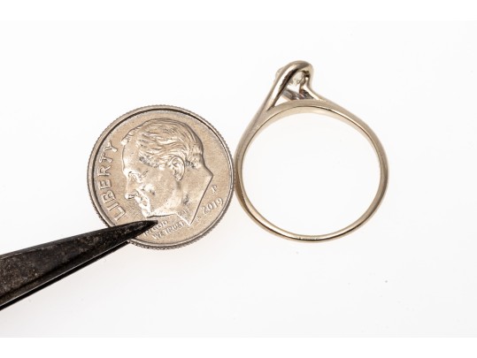 Brilliant 14K White Gold Solitare Diamond Ring, Size 6.5