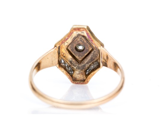 Vintage 14K Filigree Style Diamond Ring, Size 6.25