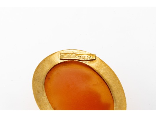 Classic 18K Cameo Pendant Earrings