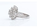 14k White Gold Beautiful Pear Profiled Diamond Cluster Ring, App. 0.76 TCW, Size 5.25
