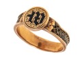 9k Gold Striking Antique Mourners Ring, With Braided Hair Inlaid Band, Size 6.5