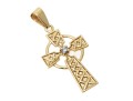 14k Yellow Gold Beautiful Celtic Cross, Diamond Set