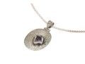 Sterling Silver Necklace With 800 Silver And Freeform Amethyst Bezel Set Pendant