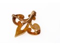 14k Gold Pretty Antique Fleuer De Lis Motif Brooch, With Watch Hook