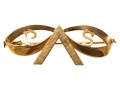 14k Gold Interesting Antique Swirl And Monogram Brooch, SVj