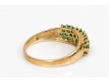 14k Yellow Gold Handsome Three Row Emerald Ring, Size 9 App. 1.00 TCW