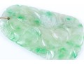 Lovely Carved Green And White Jadeite Jade Fruit Motif Pendant, 14k Bale