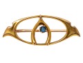 10k Yellow Gold Charming Antique Wishbone Brooch 