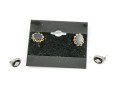 10k Yellow Gold Lot Of Two Classic Pairs Of Black Onyx Earrings 