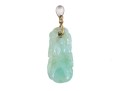 14k Yellow Gold Pretty Pierced Jadeite Jade Pendant