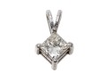 Radiant 14K White Gold Princess Cut Diamond Pendant