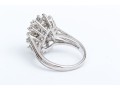 14k White Gold Beautiful Pear Profiled Diamond Cluster Ring, App. 0.76 TCW, Size 5.25