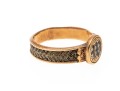 9k Gold Striking Antique Mourners Ring, With Braided Hair Inlaid Band, Size 6.5