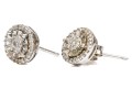 Sterling Silver Round Diamond Cluster Earrings, App. 0.25 TCW