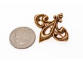 14k Gold Pretty Antique Fleuer De Lis Motif Brooch, With Watch Hook