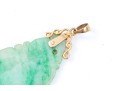 14k Yellow Gold Striking Green And White Nephrite Jade Pendant