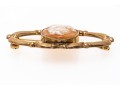 14k Gold Attractive Vintage Cameo Brooch