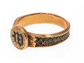 9k Gold Striking Antique Mourners Ring, With Braided Hair Inlaid Band, Size 6.5