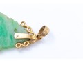 14k Yellow Gold Striking Green And White Nephrite Jade Pendant