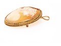 14k Yellow Gold Pretty Antique Twisted Frame Cameo Brooch