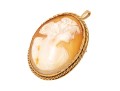 14k Yellow Gold Pretty Antique Twisted Frame Cameo Brooch