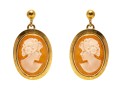 Classic 18K Cameo Pendant Earrings