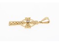 14k Yellow Gold Beautiful Celtic Cross, Diamond Set