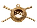 14k Yellow Gold Quaint Knitting Needles And Yarn Pendant