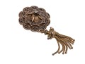 14k Gold Topped Antique Round Shield And Fringe Mourner's Brooch
