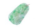 Lovely Carved Green And White Jadeite Jade Fruit Motif Pendant, 14k Bale