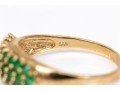 14k Yellow Gold Handsome Three Row Emerald Ring, Size 9 App. 1.00 TCW