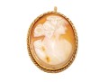 14k Yellow Gold Pretty Antique Twisted Frame Cameo Brooch
