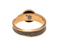 9k Gold Striking Antique Mourners Ring, With Braided Hair Inlaid Band, Size 6.5