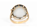 14k Yellow Gold Striking Black Cultured Mabe Pearl Ring, Size 5