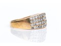 14k Yellow Gold Beautiful Diamond Dome Ring, App. 0.92 TCW, Size 8.25
