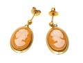 Classic 18K Cameo Pendant Earrings