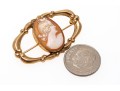 14k Gold Attractive Vintage Cameo Brooch