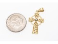 14k Yellow Gold Beautiful Celtic Cross, Diamond Set