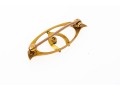 10k Yellow Gold Charming Antique Wishbone Brooch 