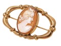 14k Gold Attractive Vintage Cameo Brooch